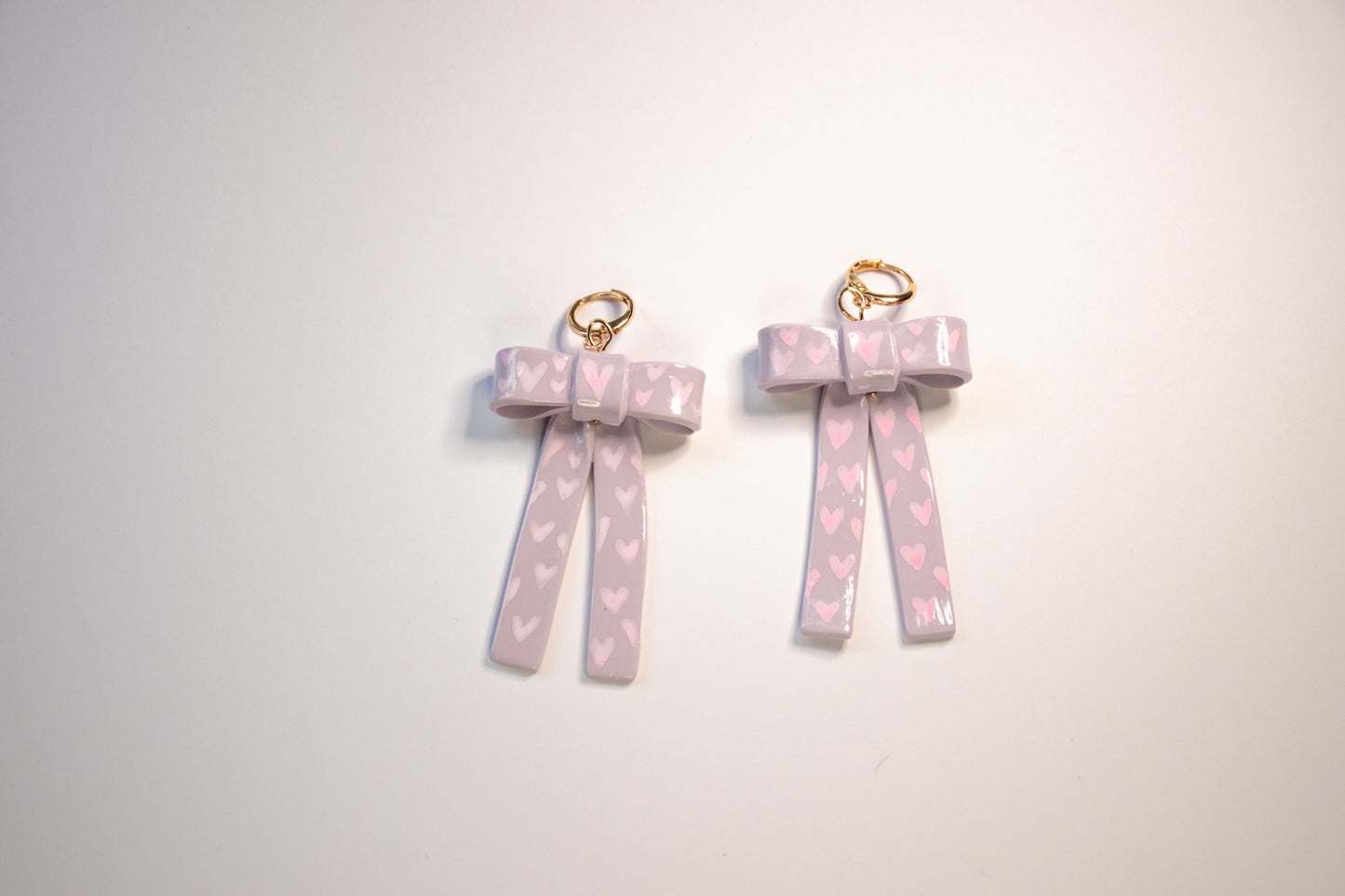 Handpainted Heart Bows