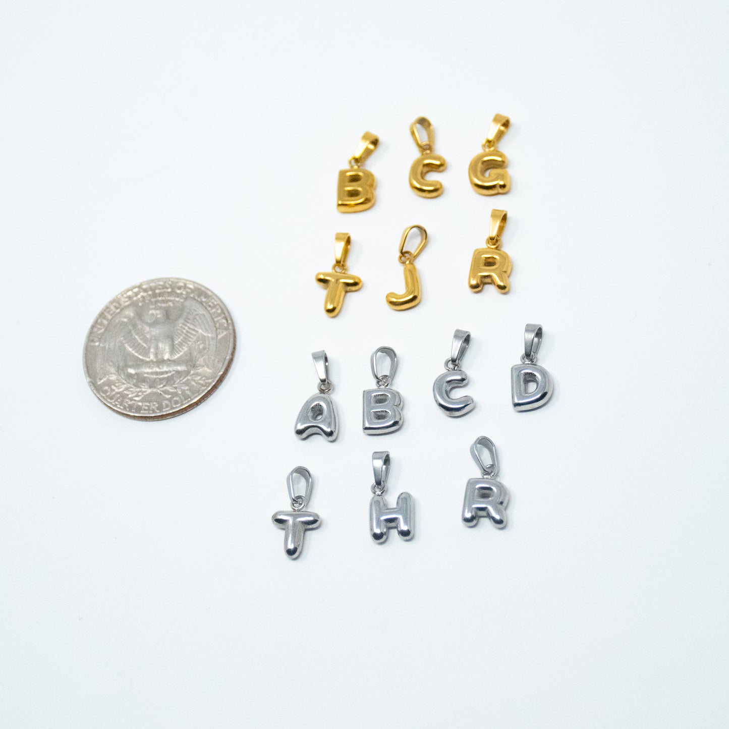 Small Bubble Letter Charm