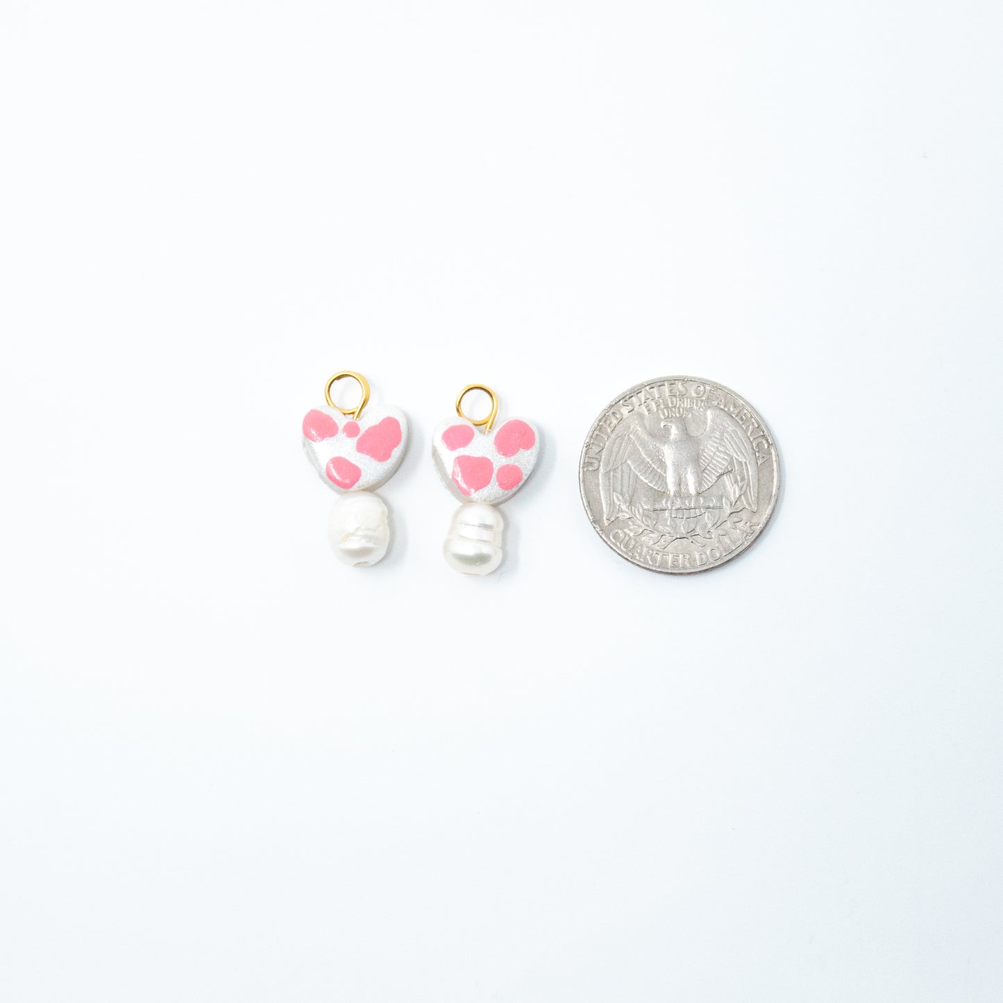 Cowprint Heart Drop Charm