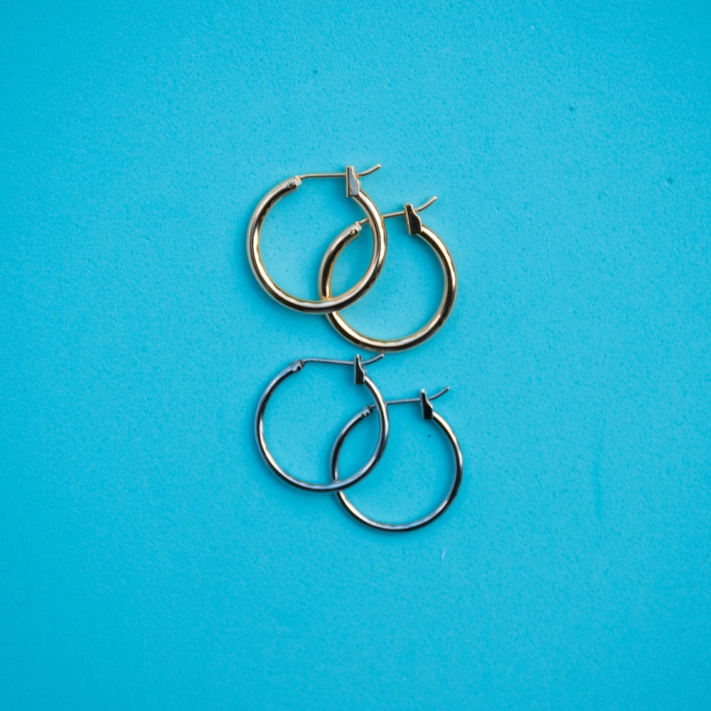 Small Gold Plated Brass Hoops