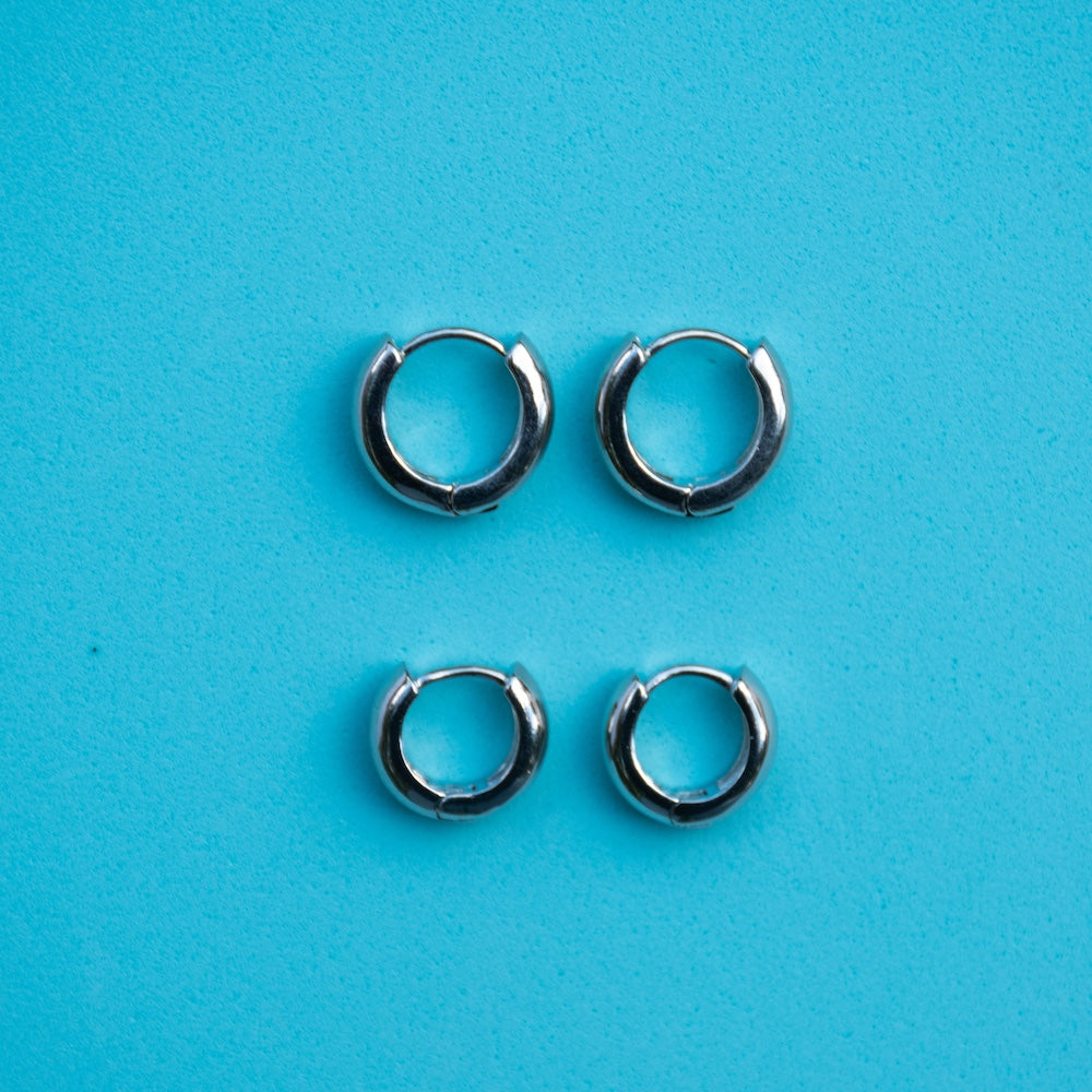 Silver Plated Brass Hoops
