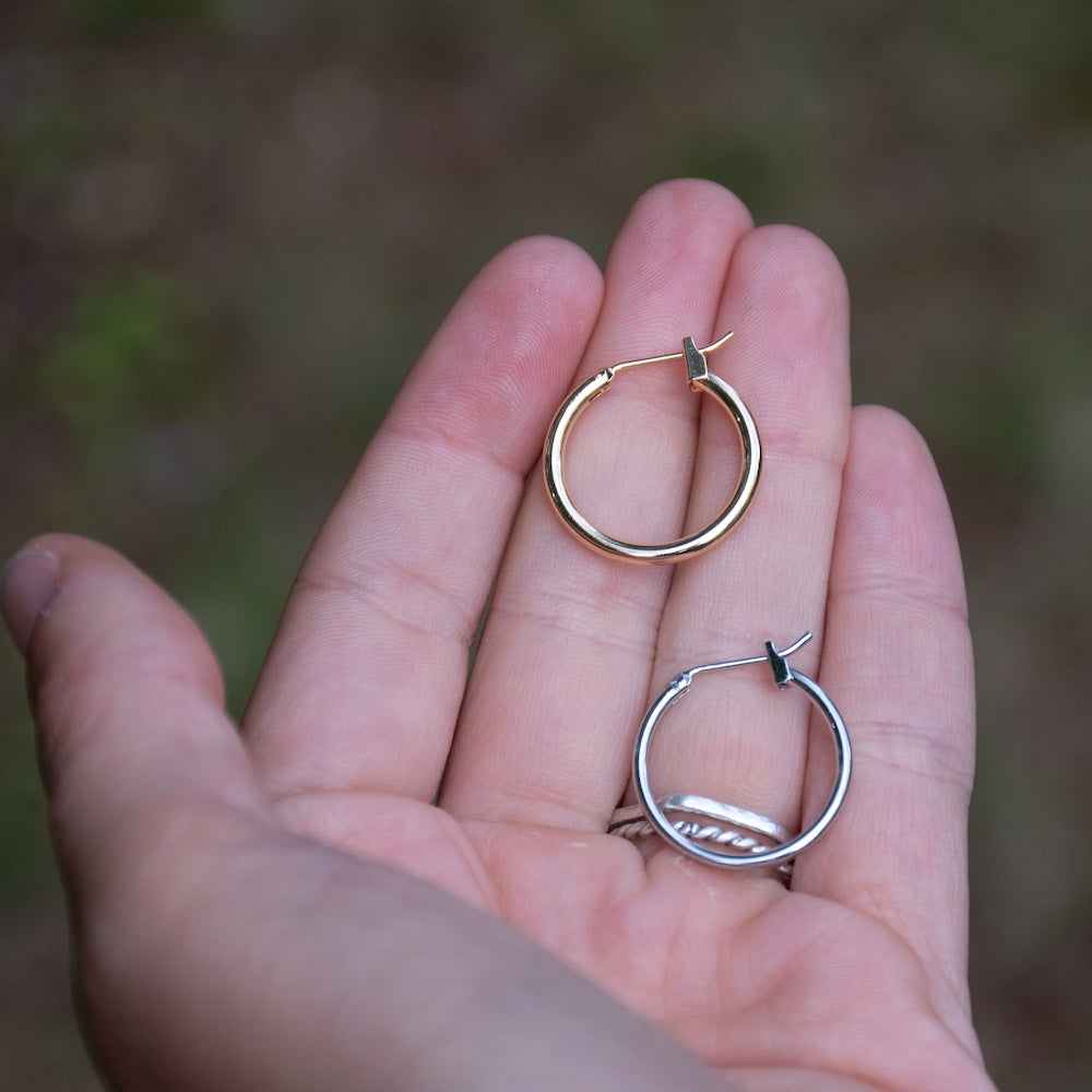 Small Gold Plated Brass Hoops