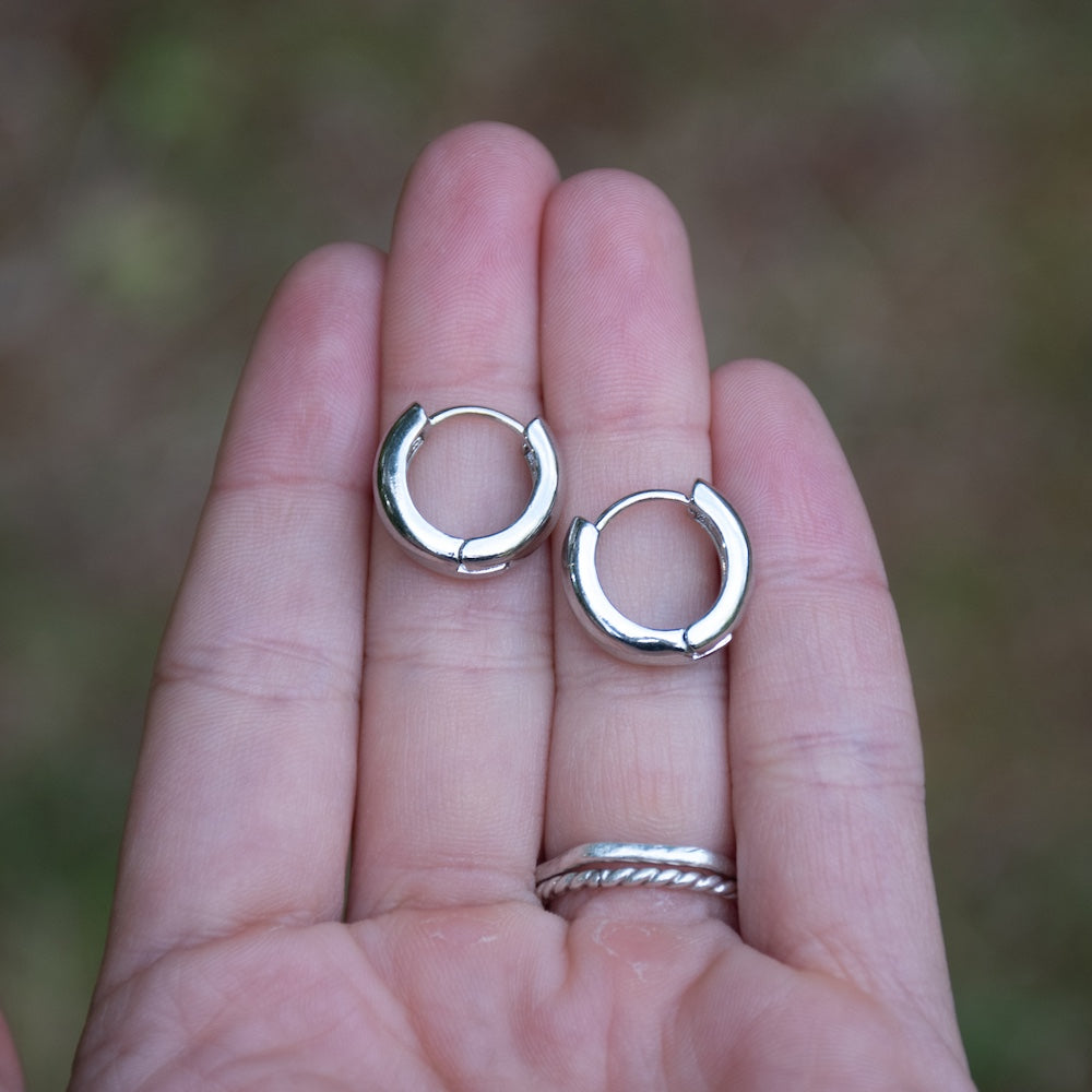 Silver Plated Brass Hoops
