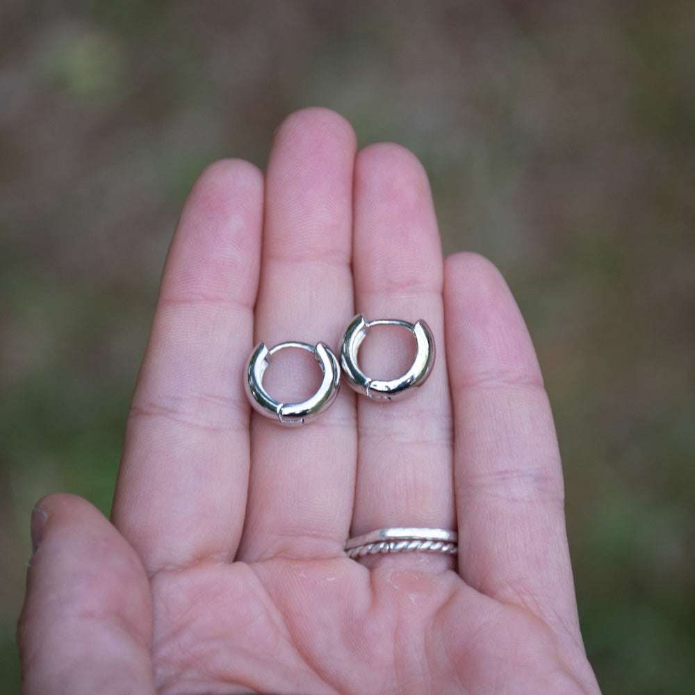 Silver Plated Brass Hoops