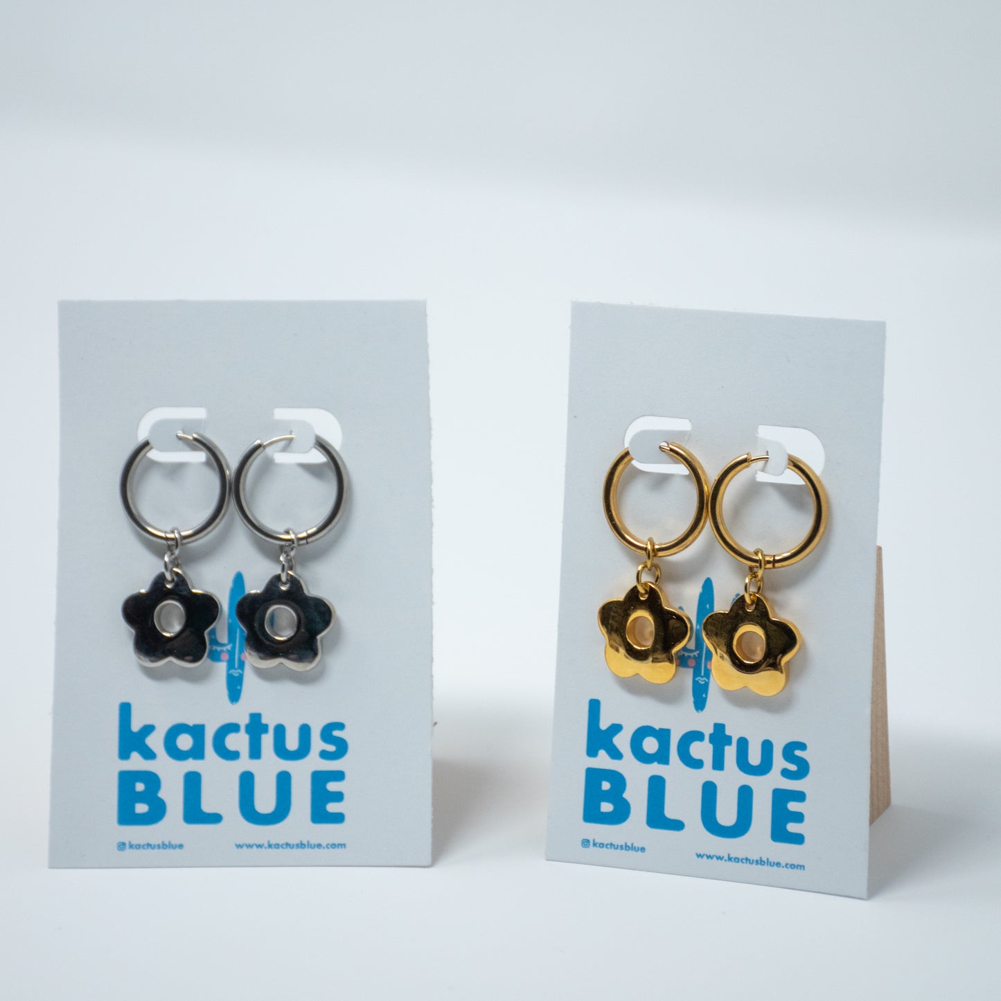 Flower Charm Hoops