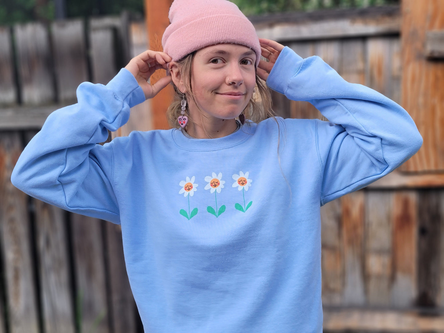 Unisex Sweatshirt with Flower Buds