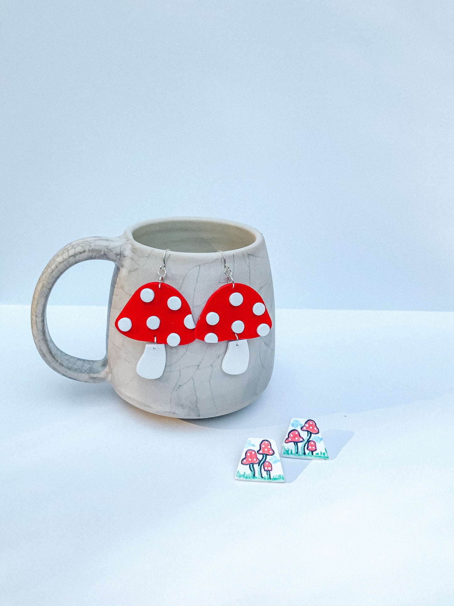 Hand drawn Mushroom Studs