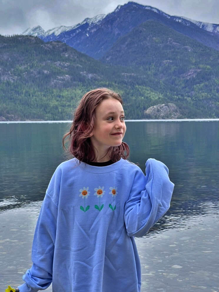 Unisex Sweatshirt with Flower Buds