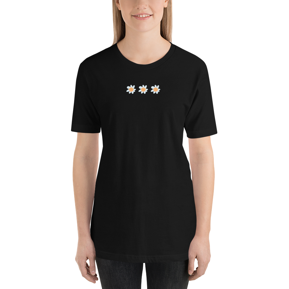 Short-Sleeve Unisex T-Shirt with 3 Flowers