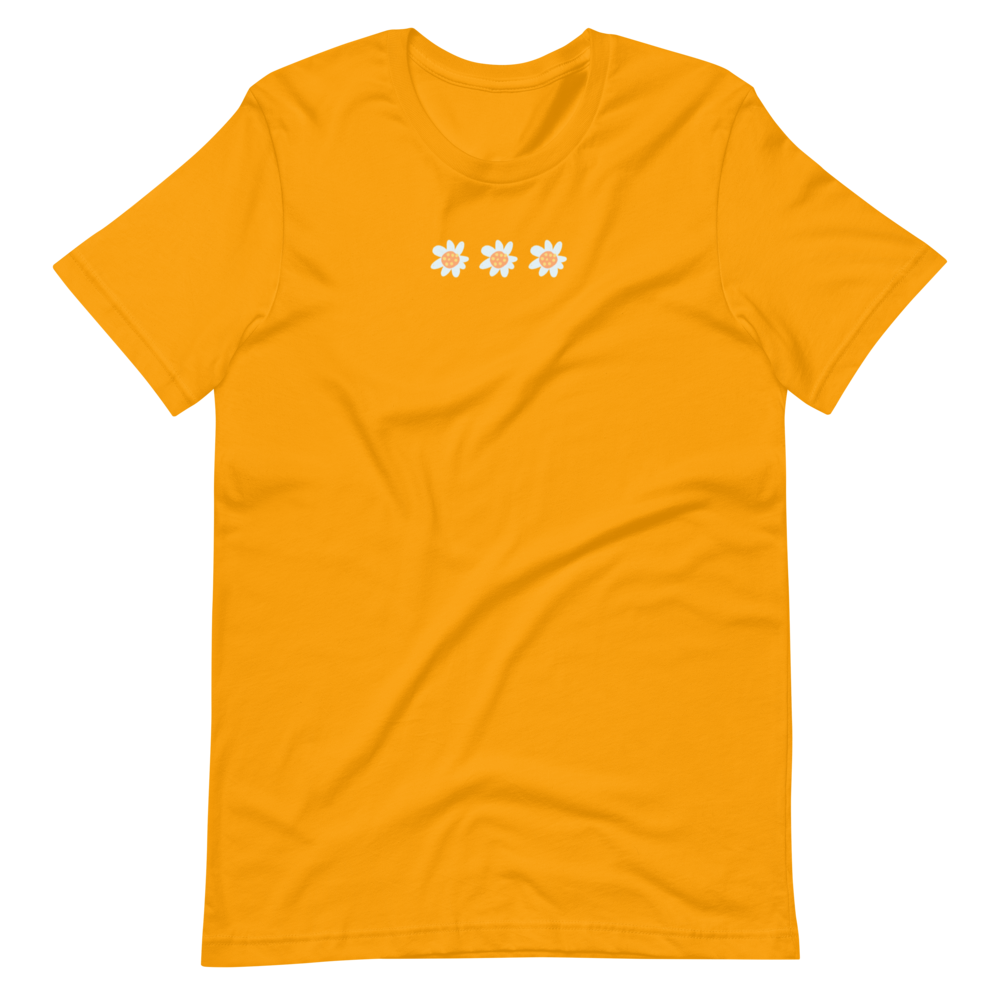 Short-Sleeve Unisex T-Shirt with 3 Flowers