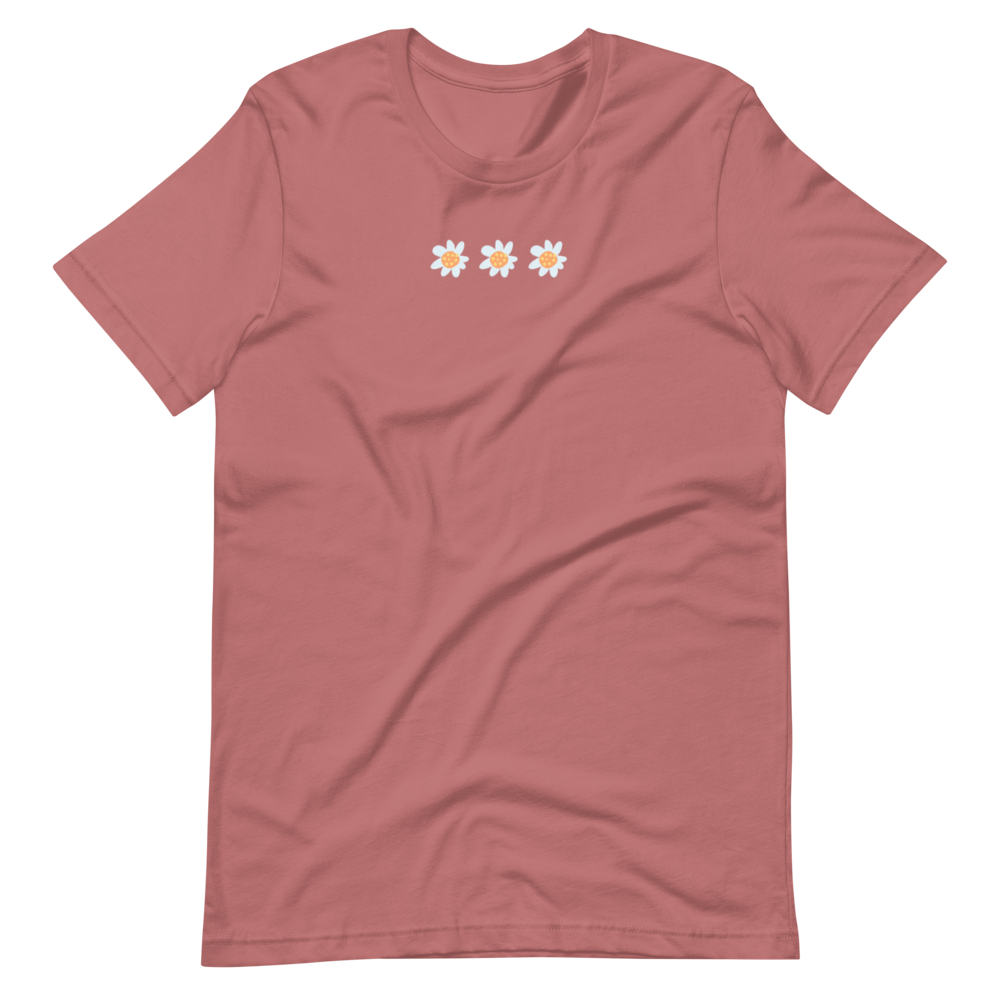 Short-Sleeve Unisex T-Shirt with 3 Flowers