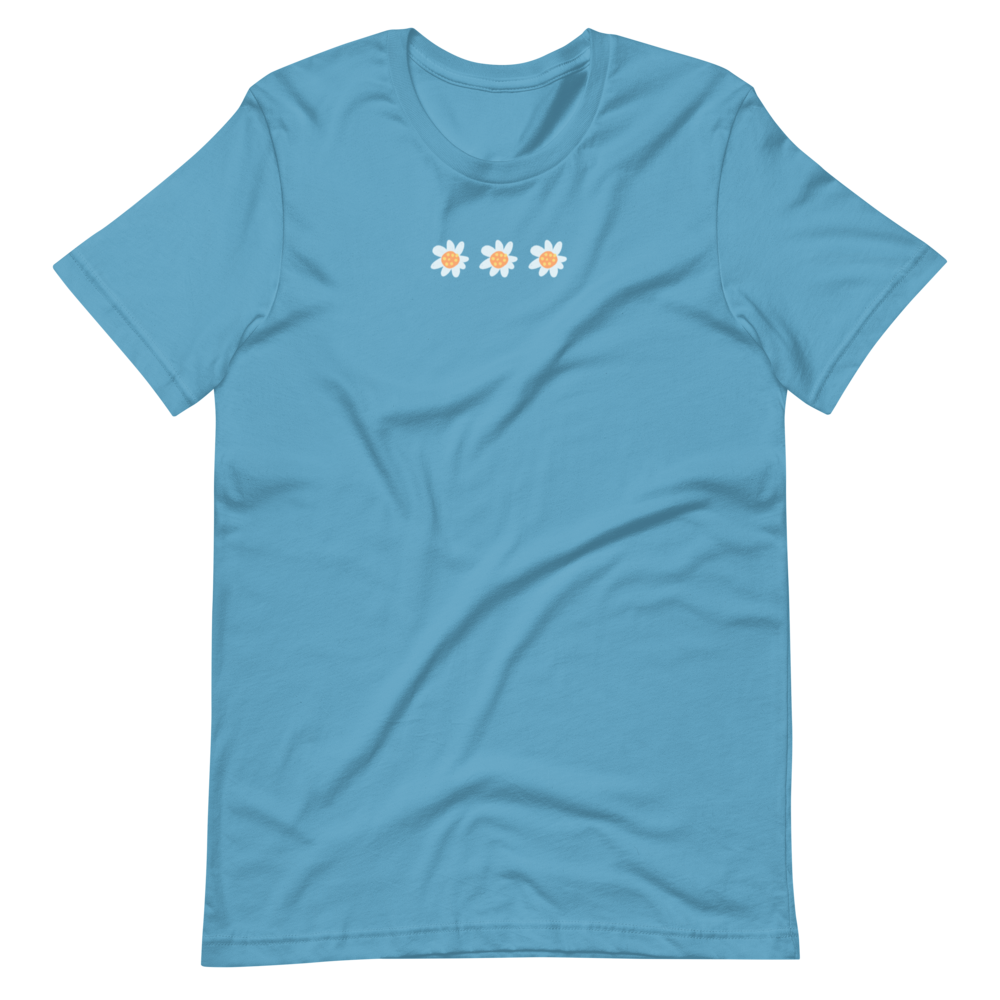 Short-Sleeve Unisex T-Shirt with 3 Flowers