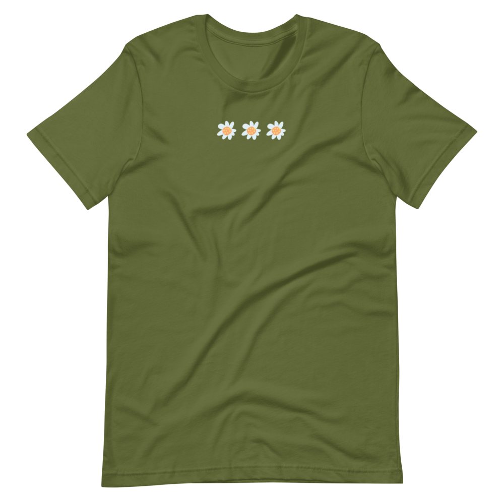 Short-Sleeve Unisex T-Shirt with 3 Flowers