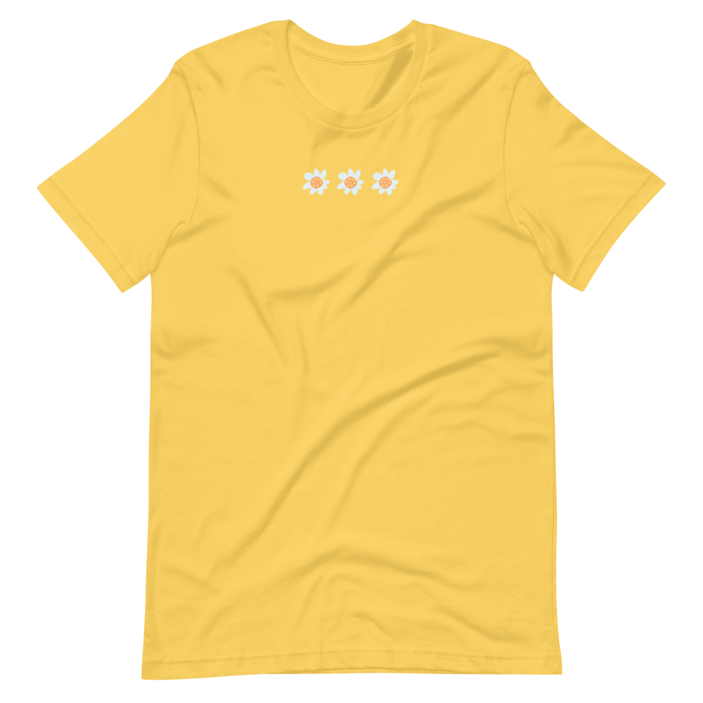 Short-Sleeve Unisex T-Shirt with 3 Flowers