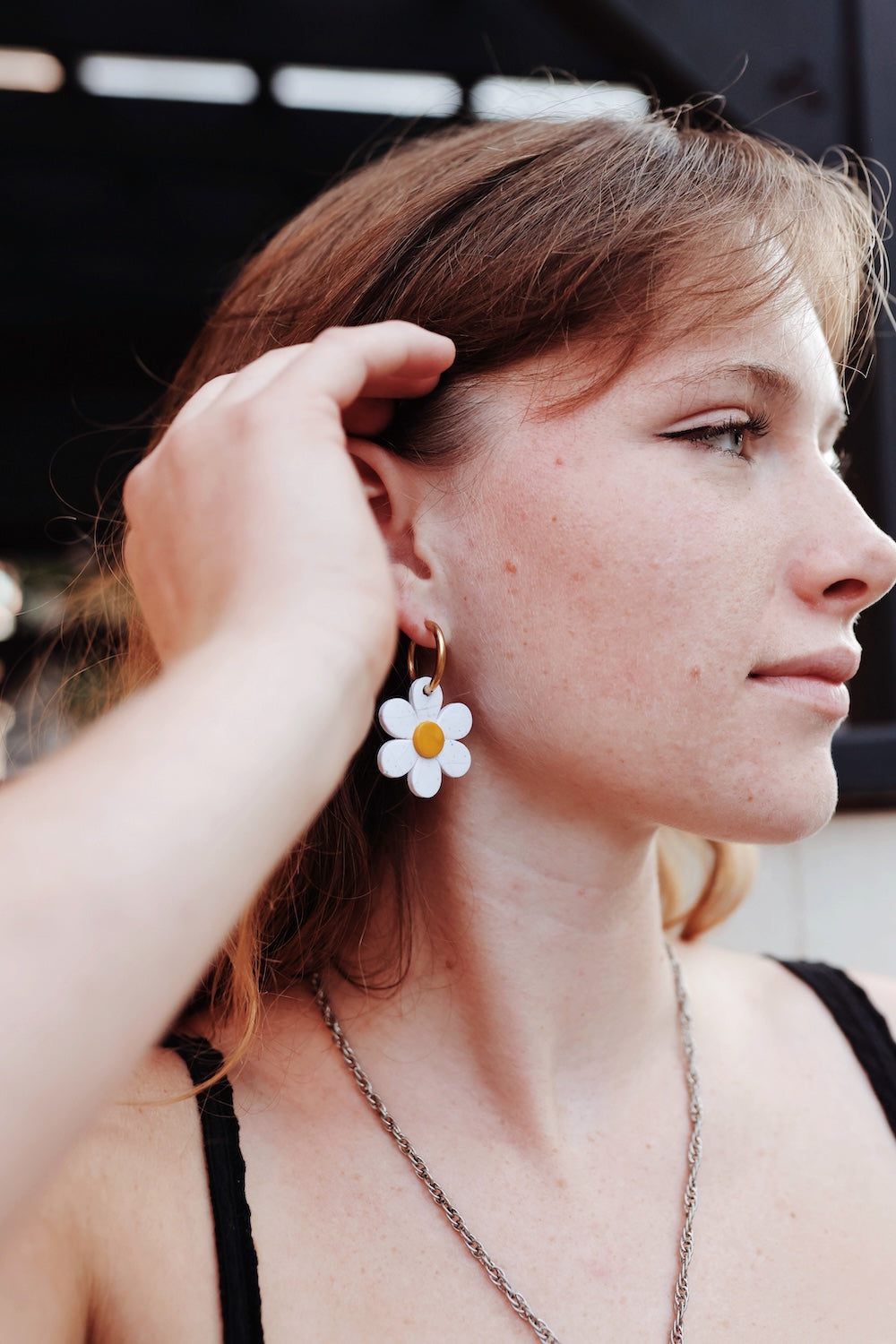 Big Daisy Charm Hoop