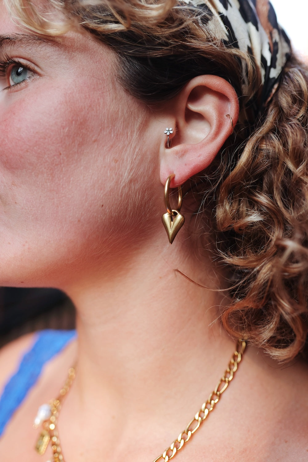 Heart Shaped Charm Hoops