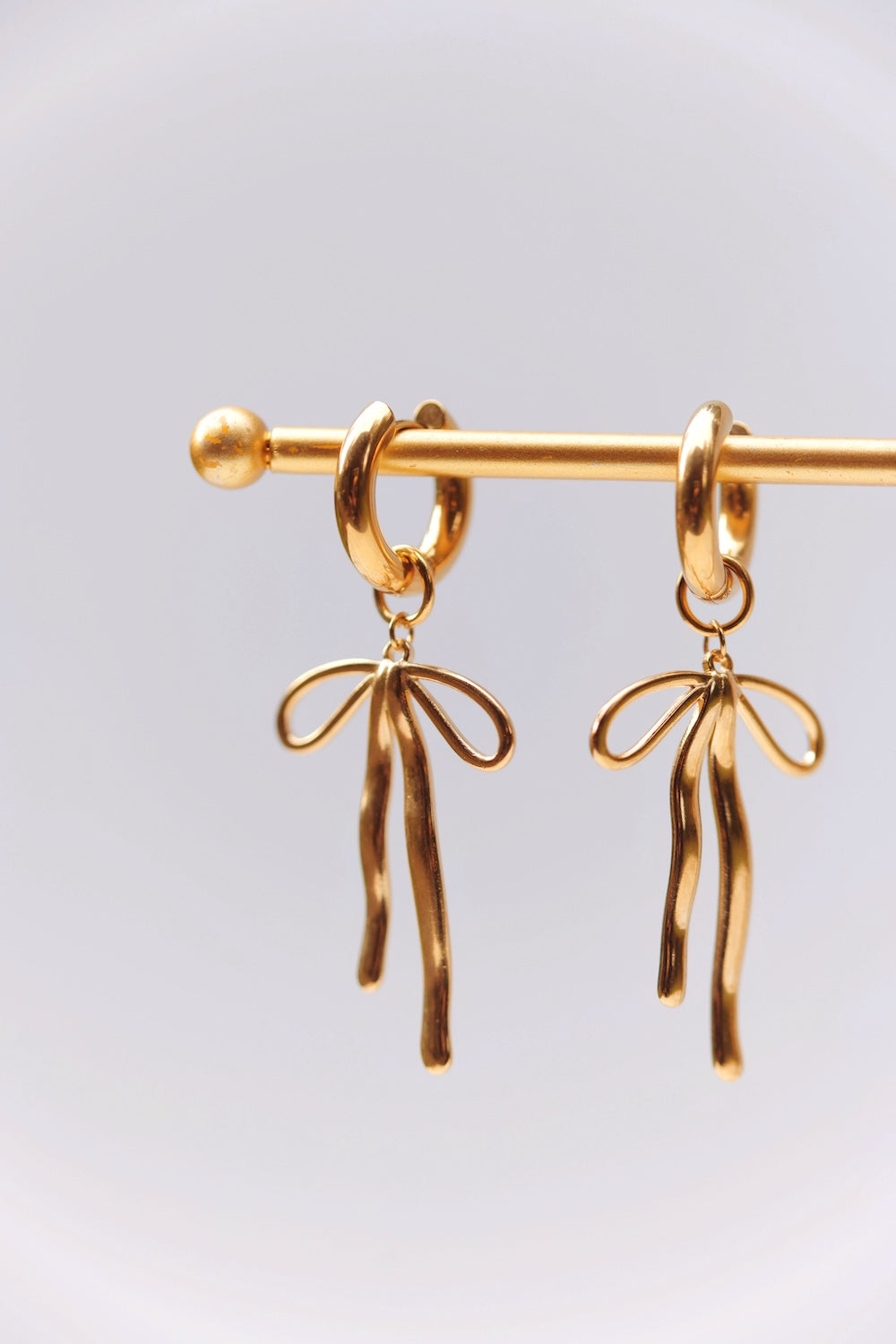 Bow Charm On Chunky Hoop