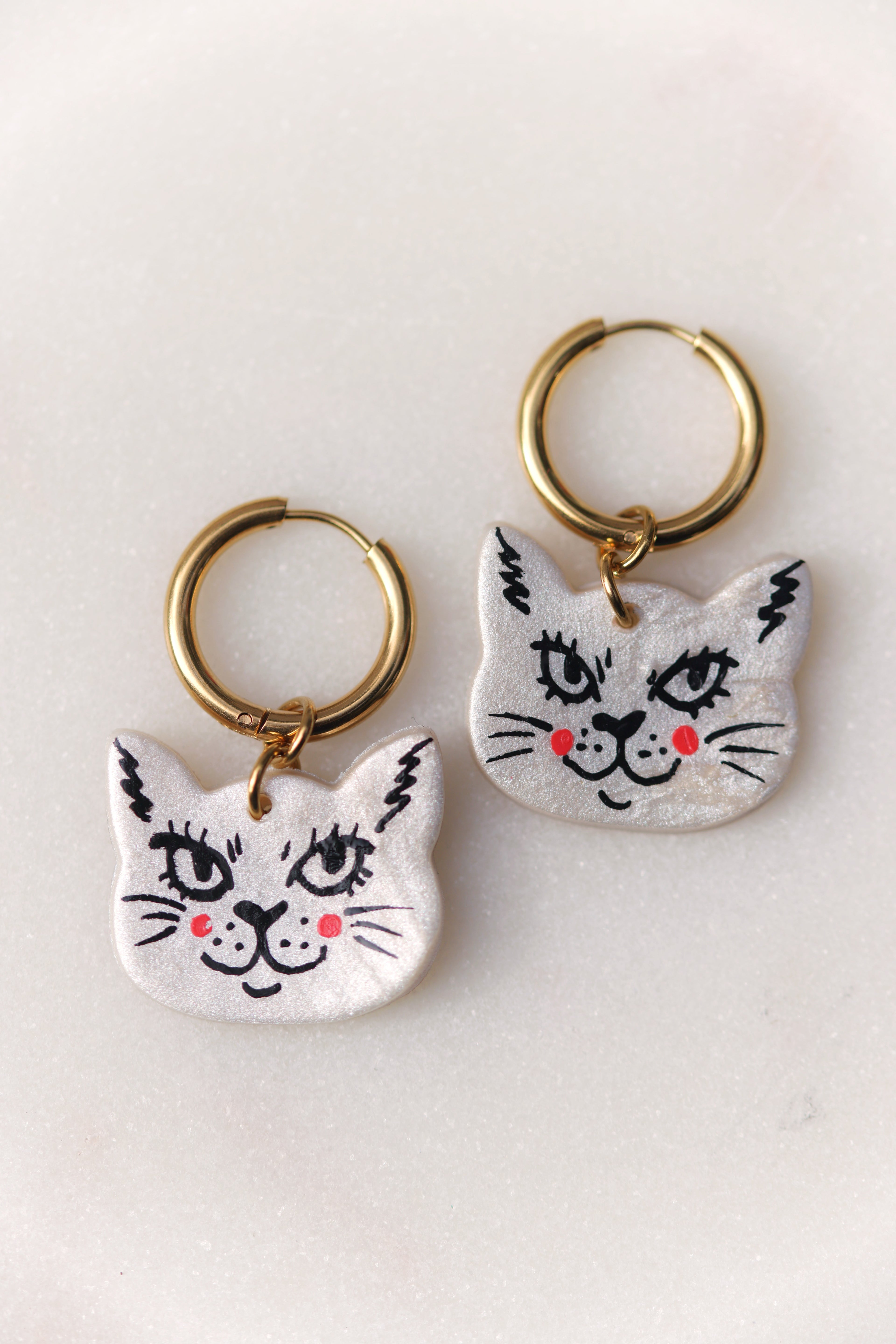 Kitty Cat Charm Earrings