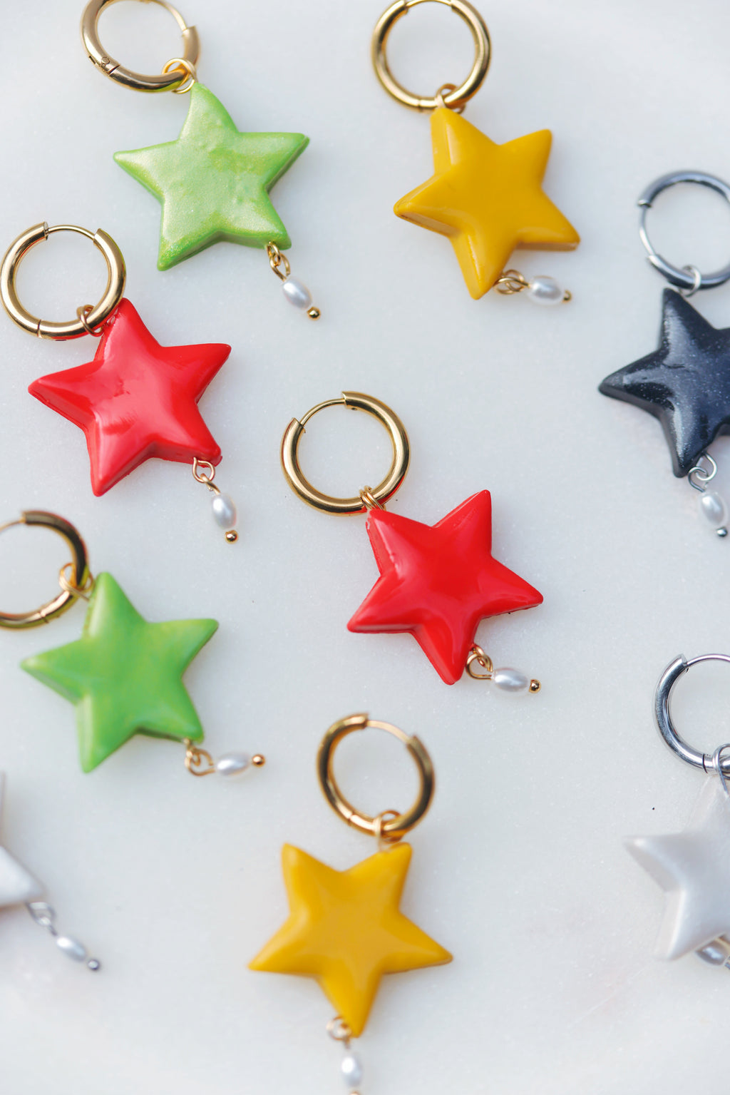Star Charm Hoops