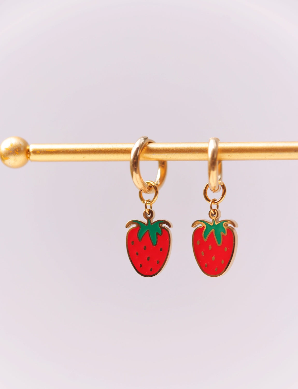 Strawberry Charm Hoops