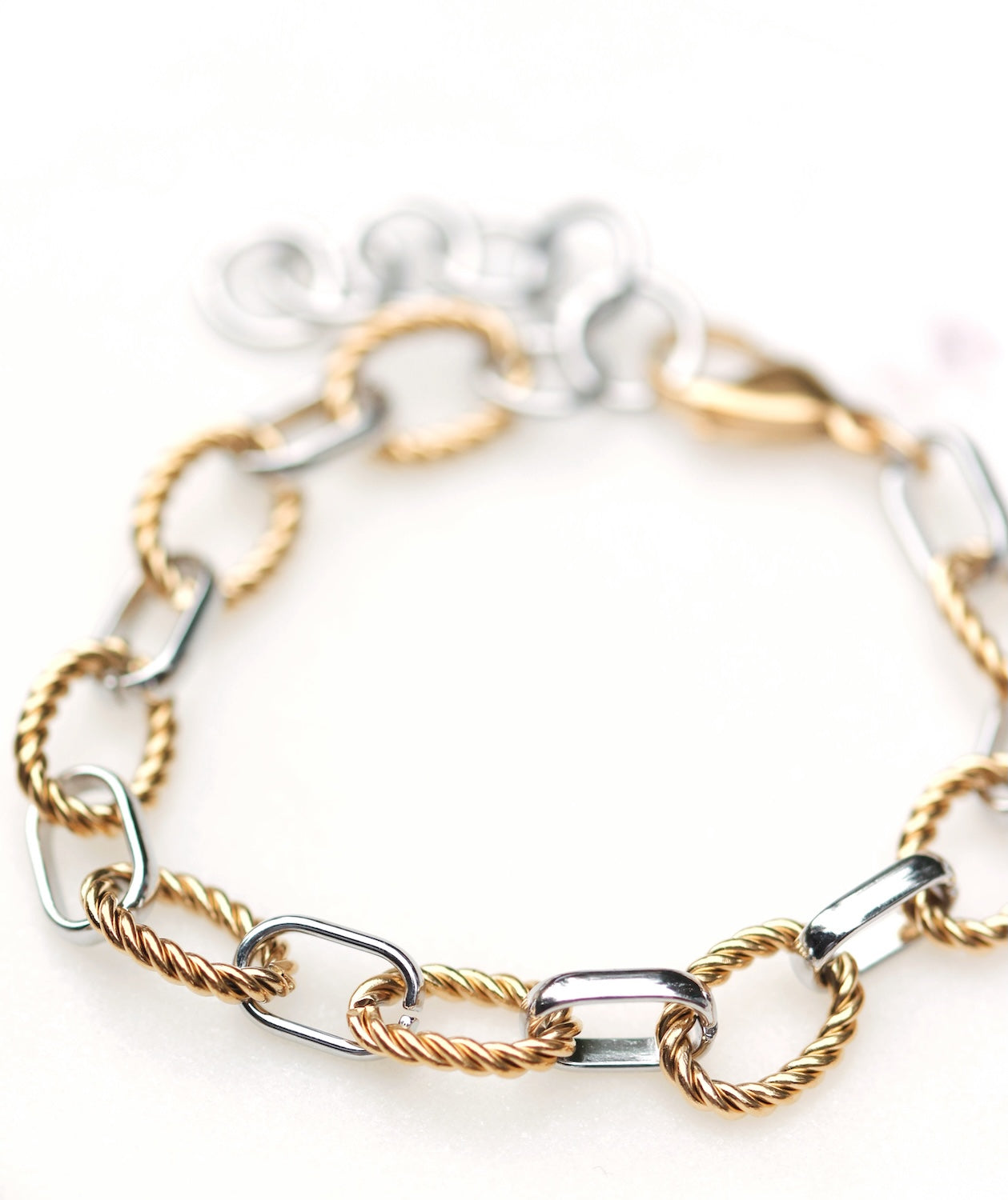 Mixed Metal Textured Bracelet