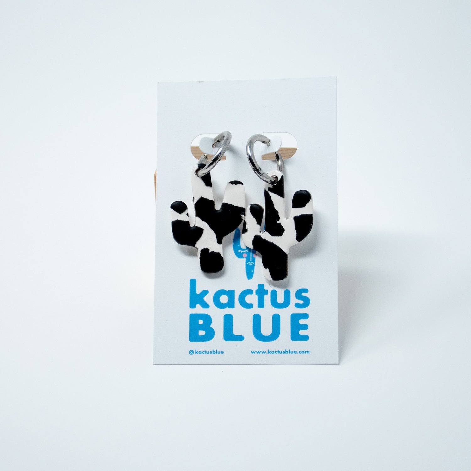 Cow Cacti Charm Hoops