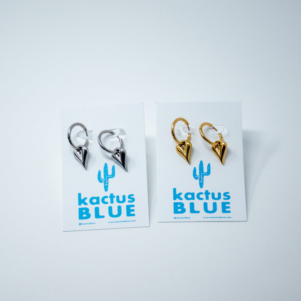 Heart Shaped Charm Hoops