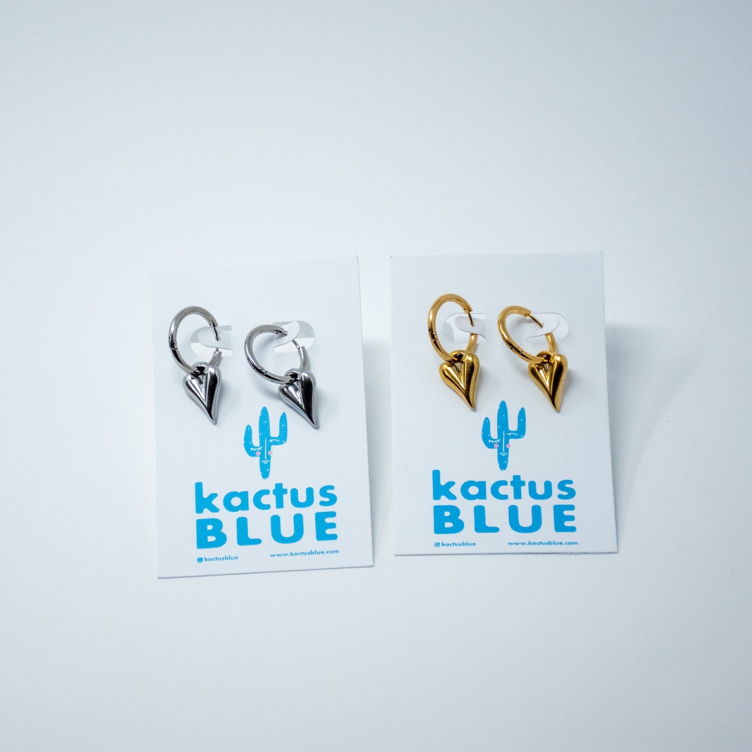 Heart Shaped Charm Hoops