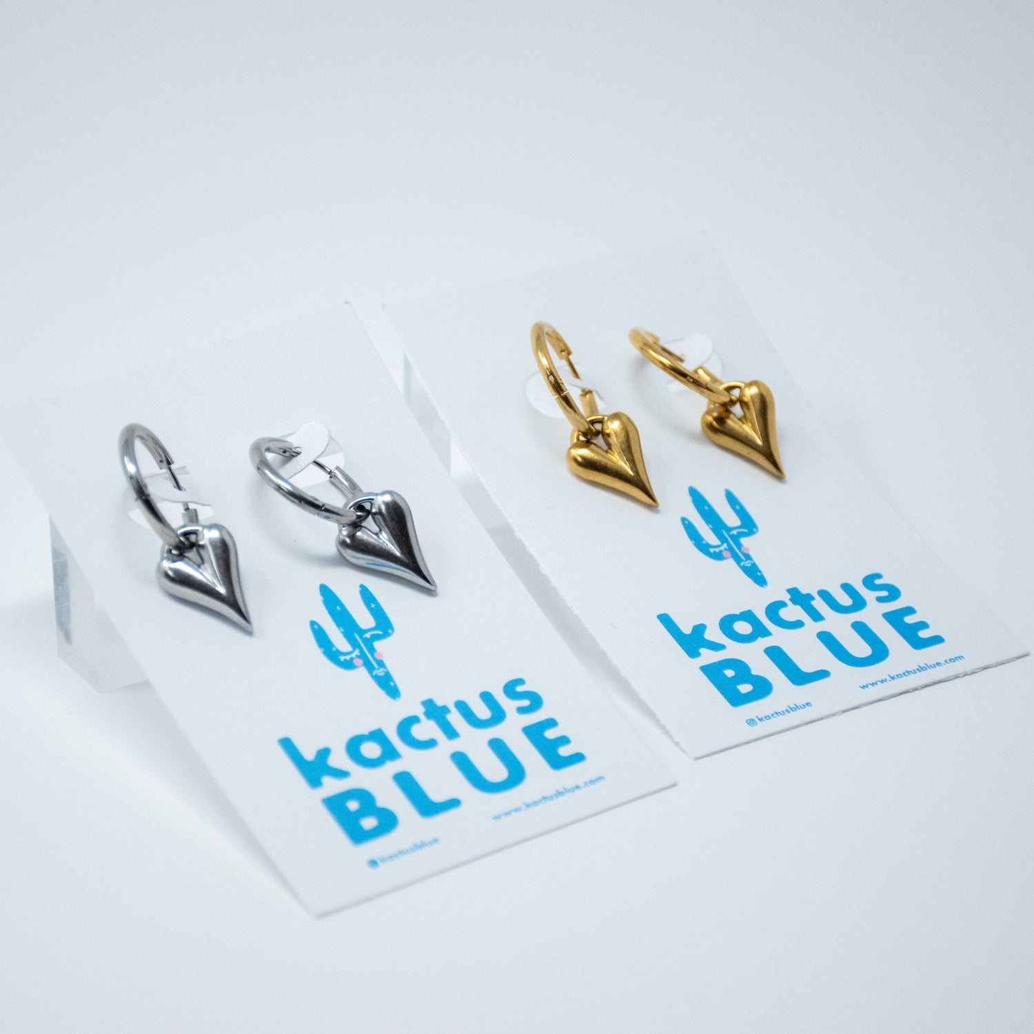 Heart Shaped Charm Hoops