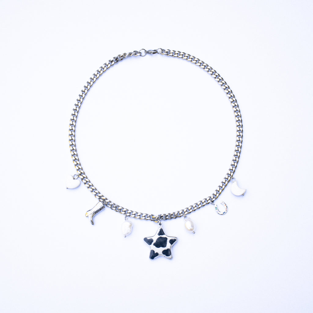 Silver Badie Charm Necklace