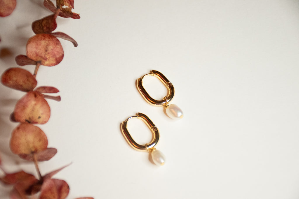 Pearl On Carabiner Hoop