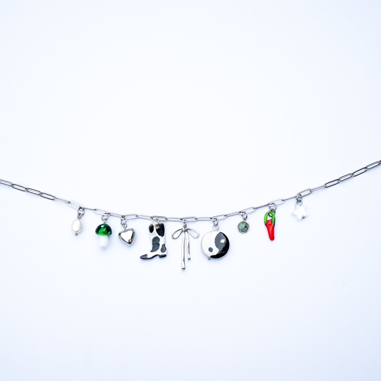 Nostalgic Silver Charm Necklace