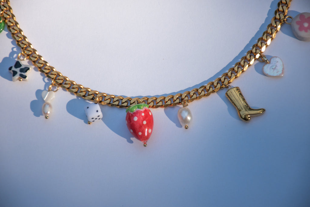 Strawberry Queen Charm Necklace