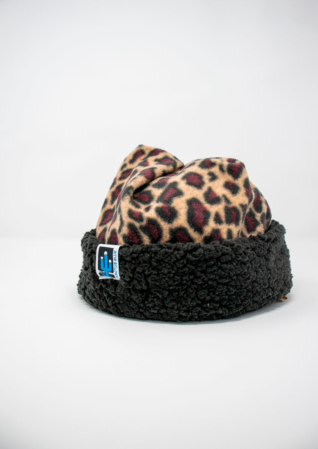Cheetah w Black Sherpa Cuff