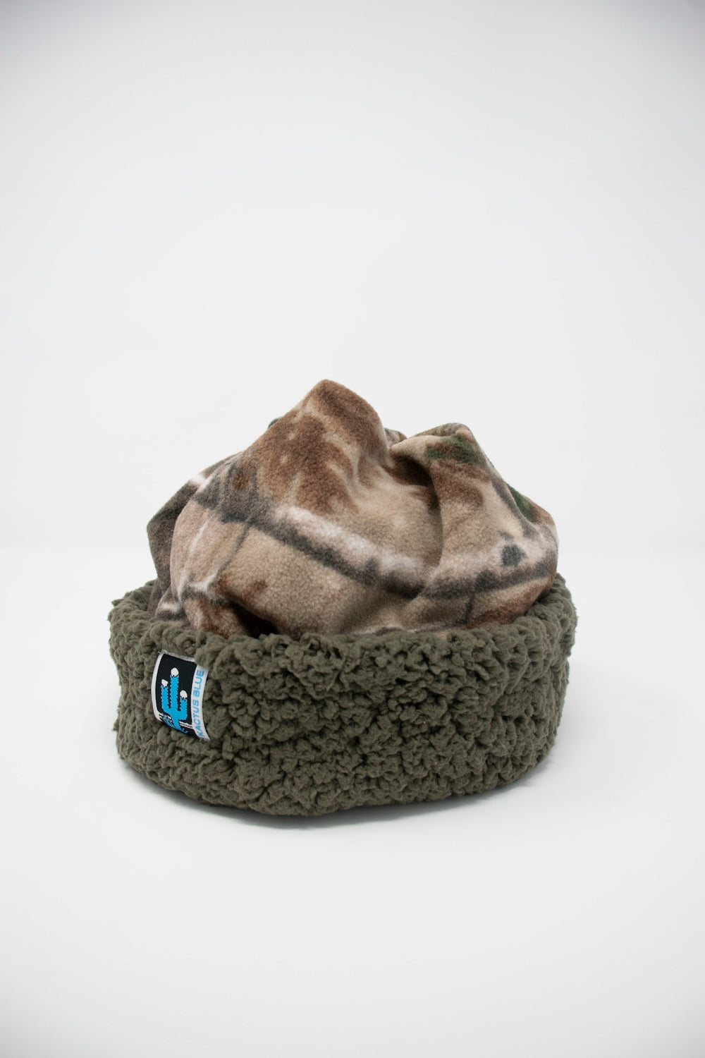 Camo w Olive Sherpa Cuff