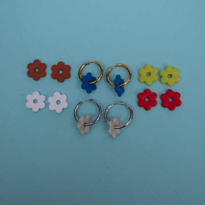 Small Flower Charms on Circular Hoop