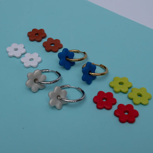 Small Flower Charms on Circular Hoop