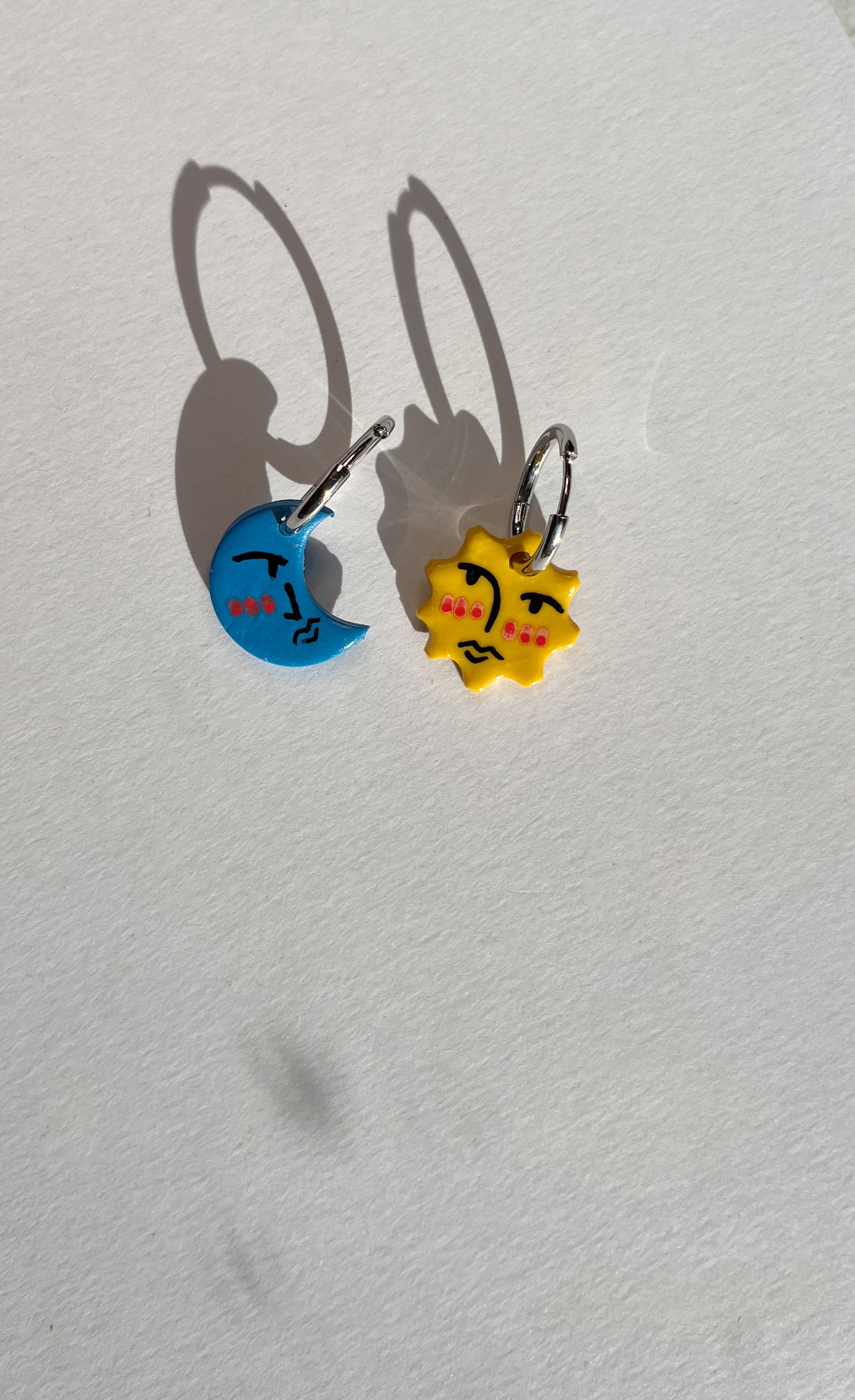 Sun & Moon Charm on Stainless Steel Hoop