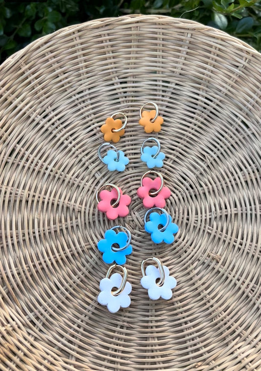 Flower Charms on Hoops
